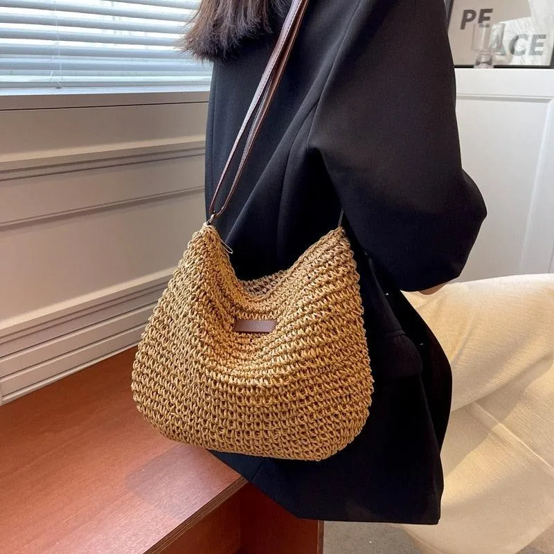 Casual Summer Shoulder Straw Bag