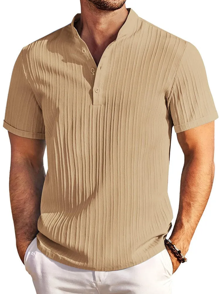 Casual Textured Henley T-Shirt (US Only)