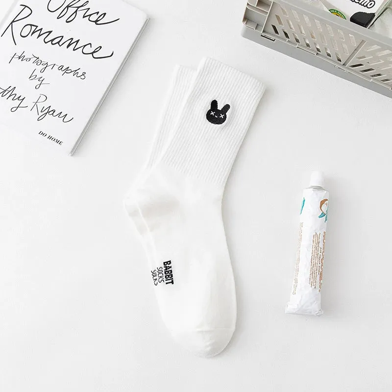 Cat Embroidery Cotton Socks