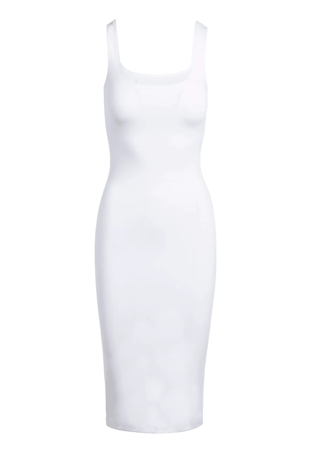 Caterina Long Stretch Knit Dress in White