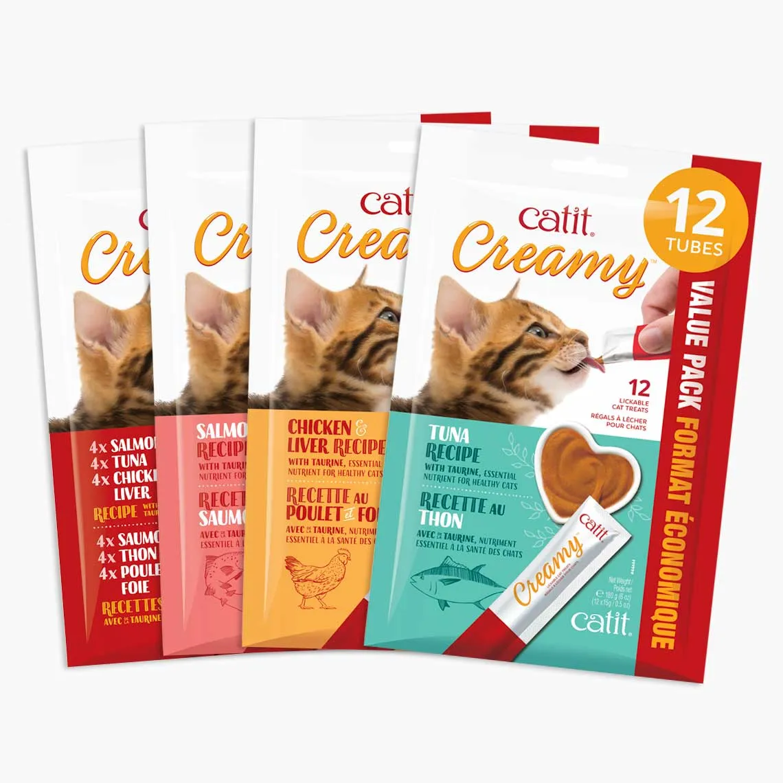 Catit Creamy Grain-Free Lickable Cat Treats Variety Pack