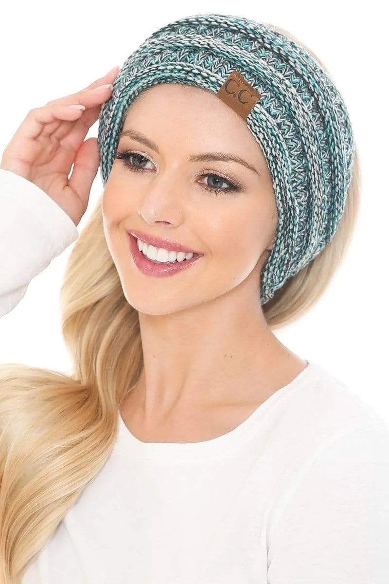 C.C HW826 - Soft Stretch Winter Warm Cable Knit Fuzzy Lined Ribbed Ear Warmer Headband