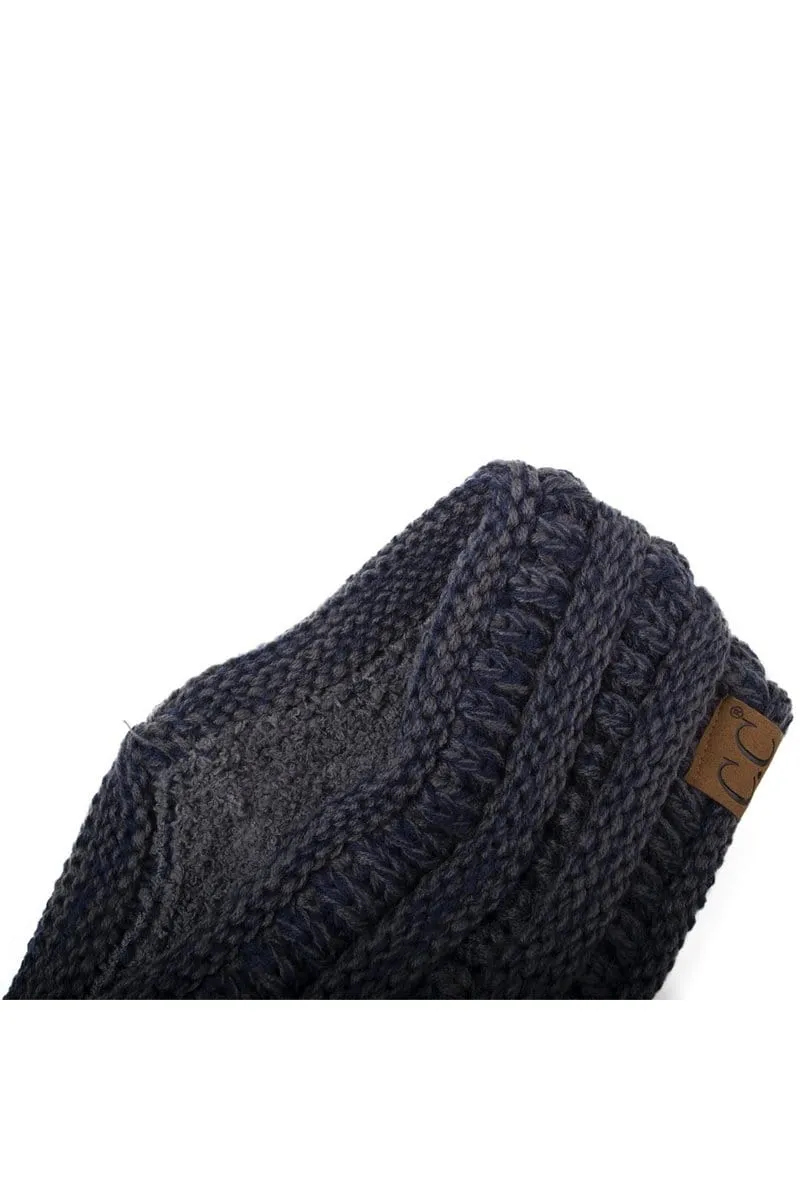 C.C HW826 - Soft Stretch Winter Warm Cable Knit Fuzzy Lined Ribbed Ear Warmer Headband