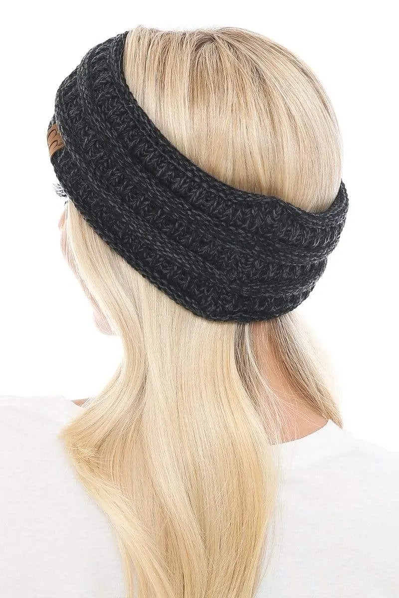 C.C HW826 - Soft Stretch Winter Warm Cable Knit Fuzzy Lined Ribbed Ear Warmer Headband