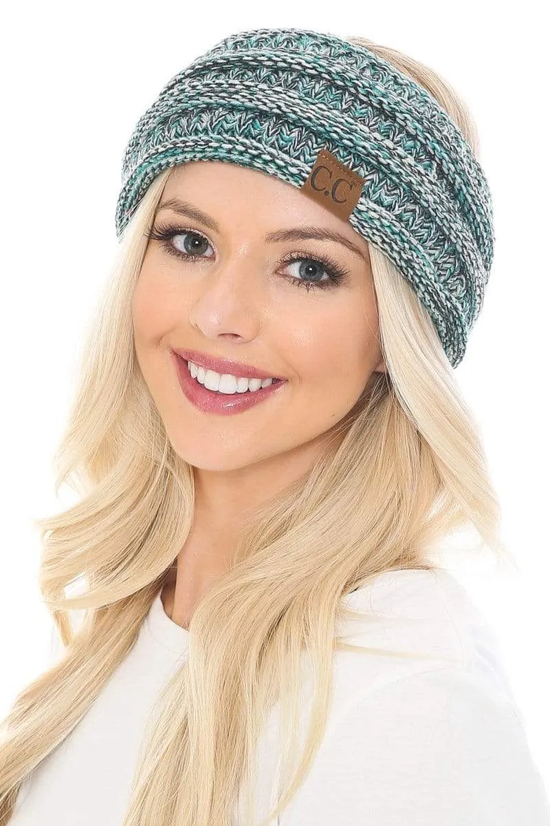 C.C HW826 - Soft Stretch Winter Warm Cable Knit Fuzzy Lined Ribbed Ear Warmer Headband