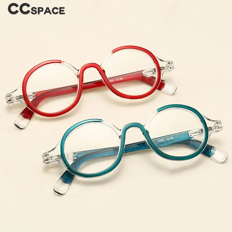 CCspace Women's Full Rim Round Acetate Hyperopic Reading Glasses 55299