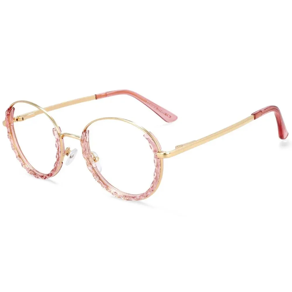 CCspace Women's Full Rim Round Hyperopic Alloy  Reading Glasses R51012