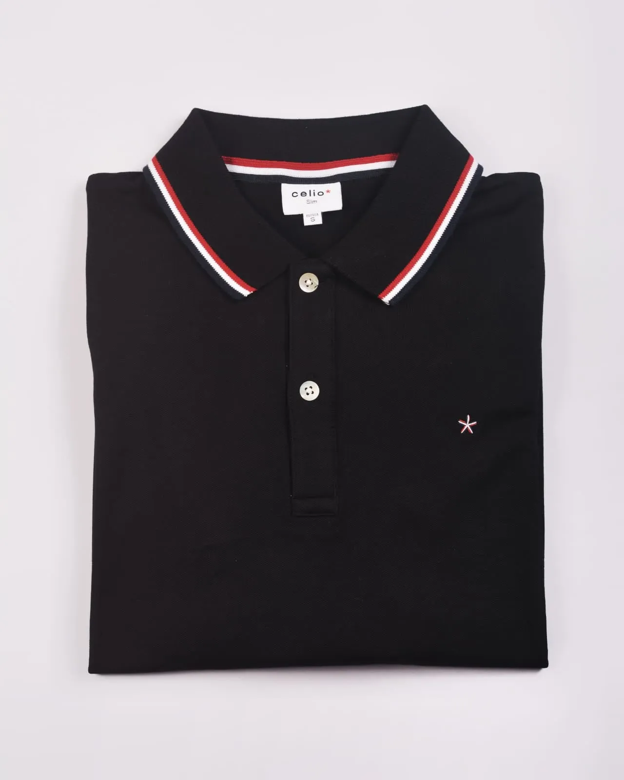 Celio Polo shirt Supima 100% cotton black