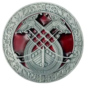 Celtic Long Boat Dragon Head Red Belt Buckle