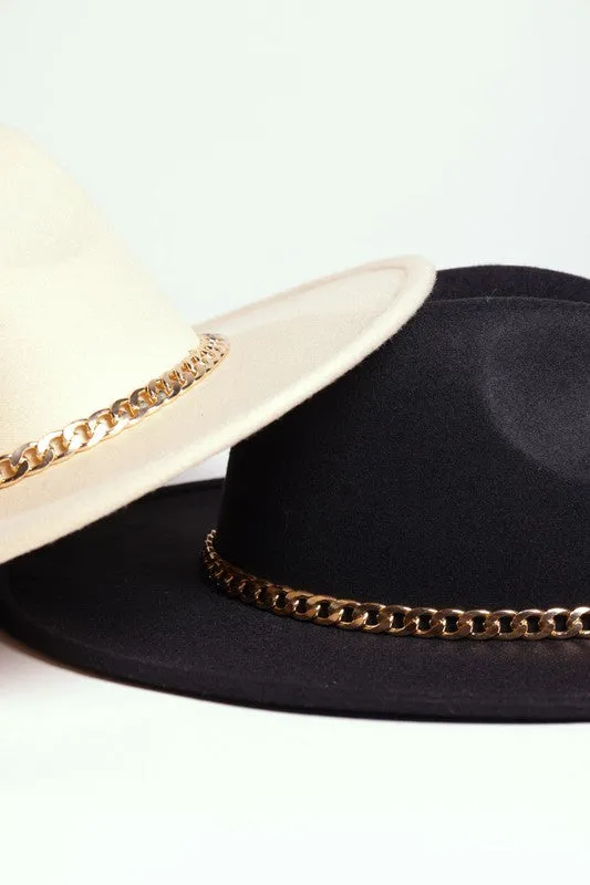 CHAIN BELT FEDORA HAT