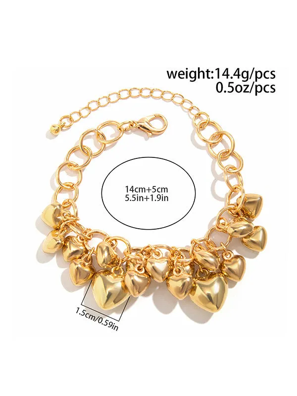 Chains Geometric Heart Shape Bracelet Accessories