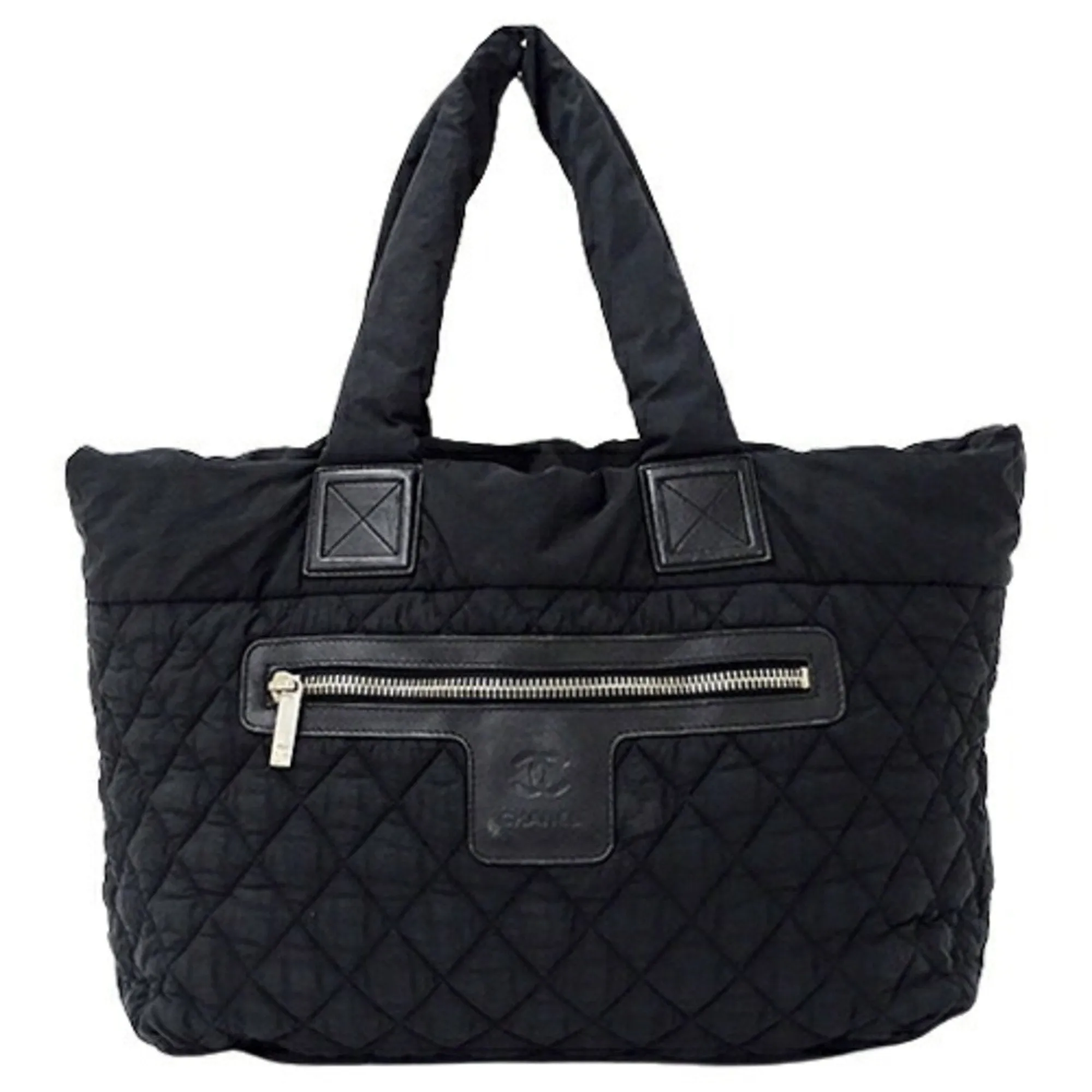 CHANEL Bag Coco Coon Tote GM Women's Handbag Nylon Black Quilting