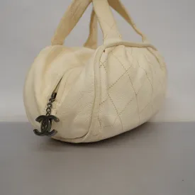 CHANEL  Wild Stitch Handbag Women's Leather Handbag Ivory