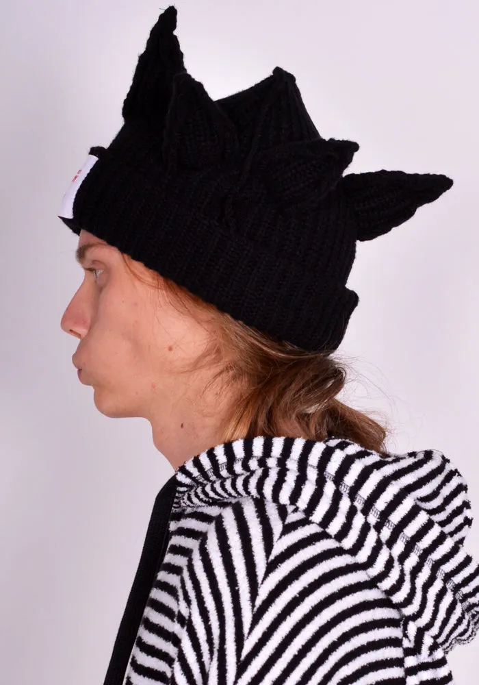 CHARLES JEFFREY LOVERBOY 43130101 UNISEX KNITTED BERSERKER BEANIE BLACK