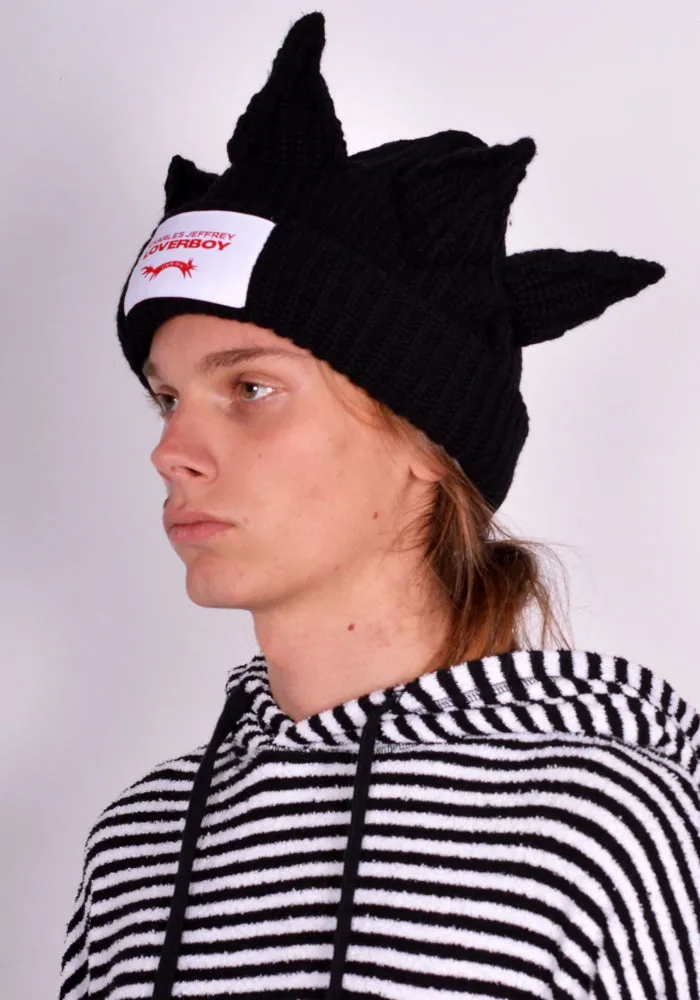 CHARLES JEFFREY LOVERBOY 43130101 UNISEX KNITTED BERSERKER BEANIE BLACK