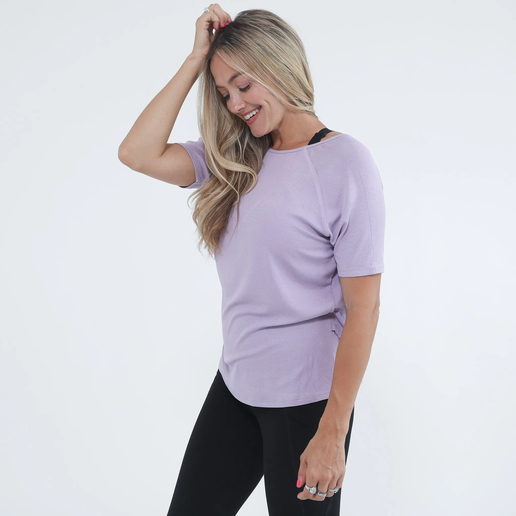 Charlotte Two-Way Nursing Wrap - Short Sleeve (Lilac)