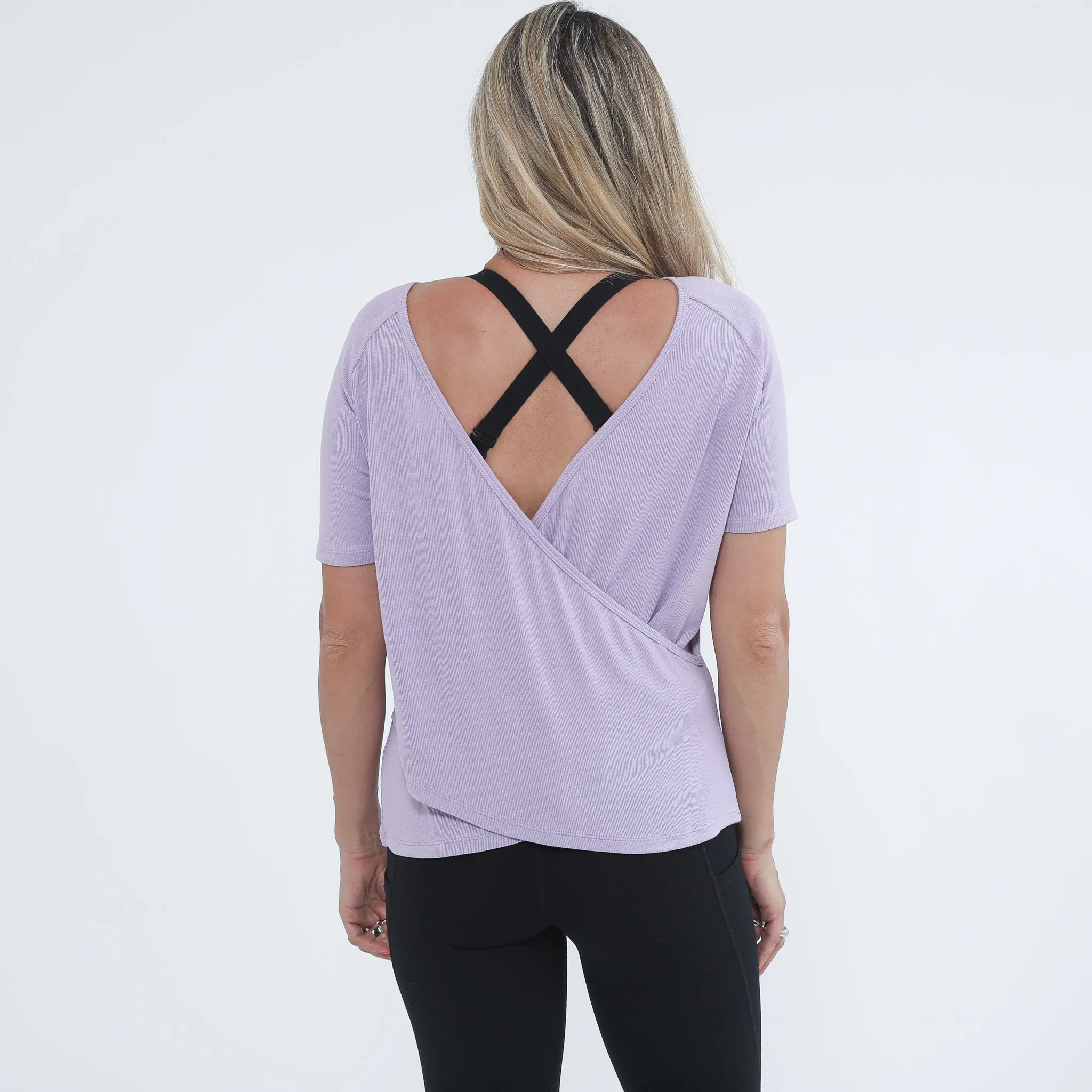 Charlotte Two-Way Nursing Wrap - Short Sleeve (Lilac)