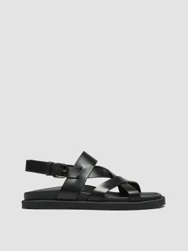 CHARRAT 002 - Black Leather Sandals