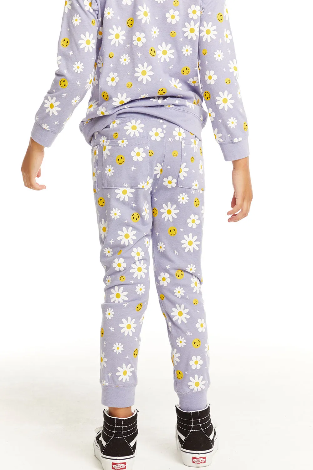 Chaser Smiley Daisies Slim Joggers