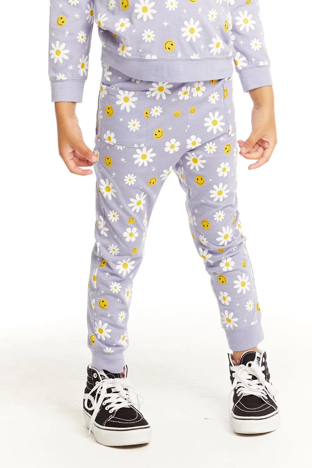 Chaser Smiley Daisies Slim Joggers