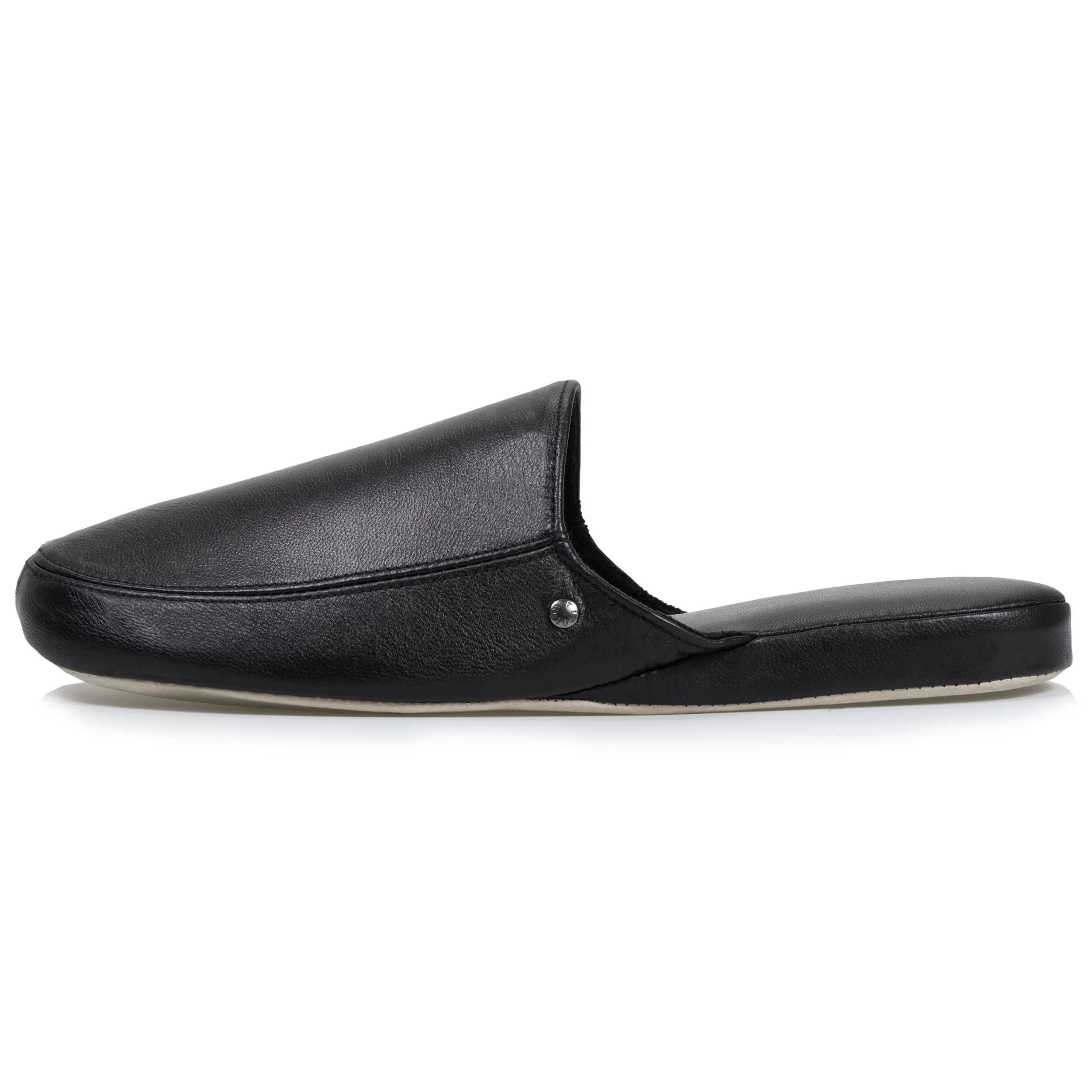 Chausson mules cuir Homme Noir