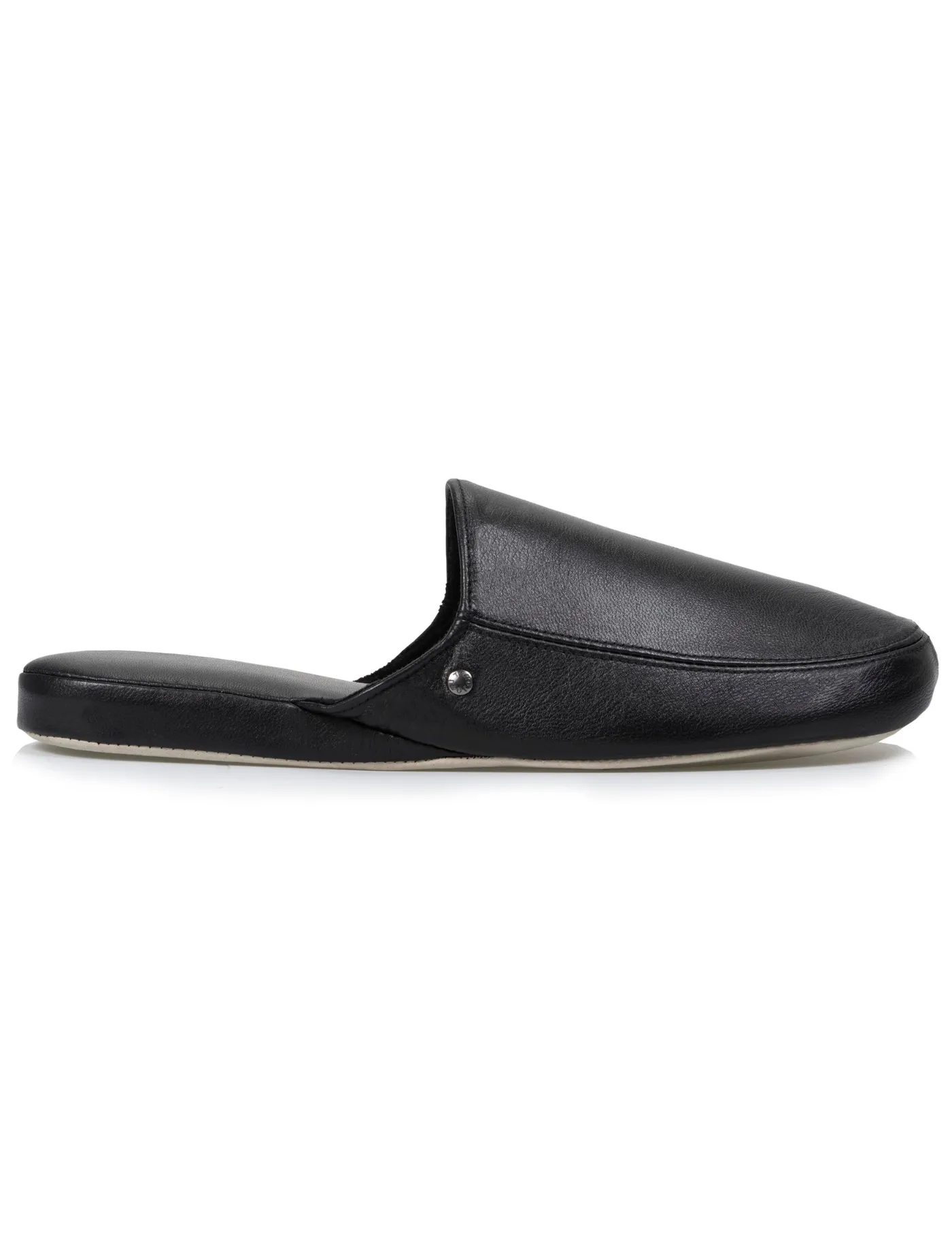 Chausson mules cuir Homme Noir