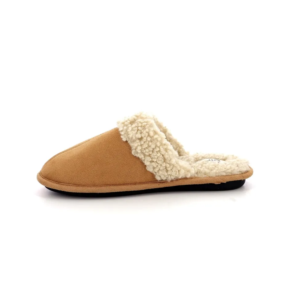 Chaussons camel type mule pour femme