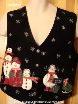 Cheap Ugly Christmas Sweater Vest with Snowmen