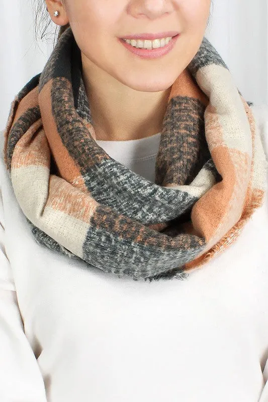 Check Pattern Infinity Scarf