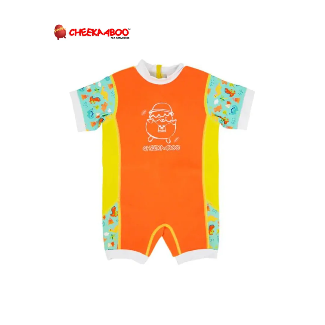 Cheekaaboo Chittybabes Baby Thermal Swimsuit UPF50  Orange Dino