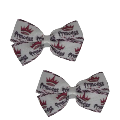 Cherish Hair Bow - Princess Crown 7.5cm