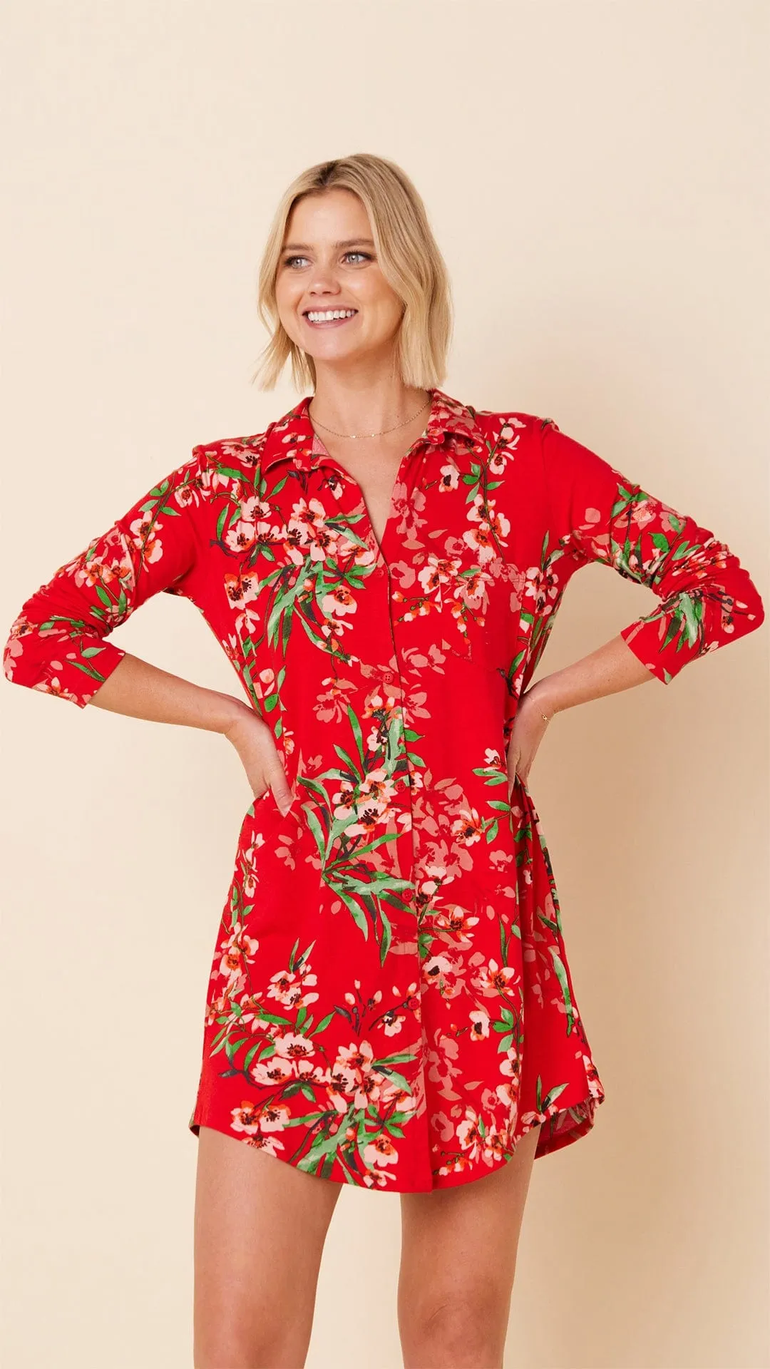 Cherry Quince Pima Knit Night Shirt