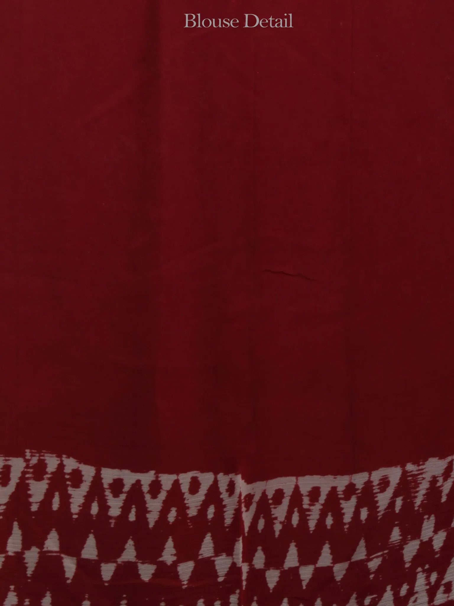 Cherry Red Ivory Hand Block Printed Chiffon Saree - S031702086