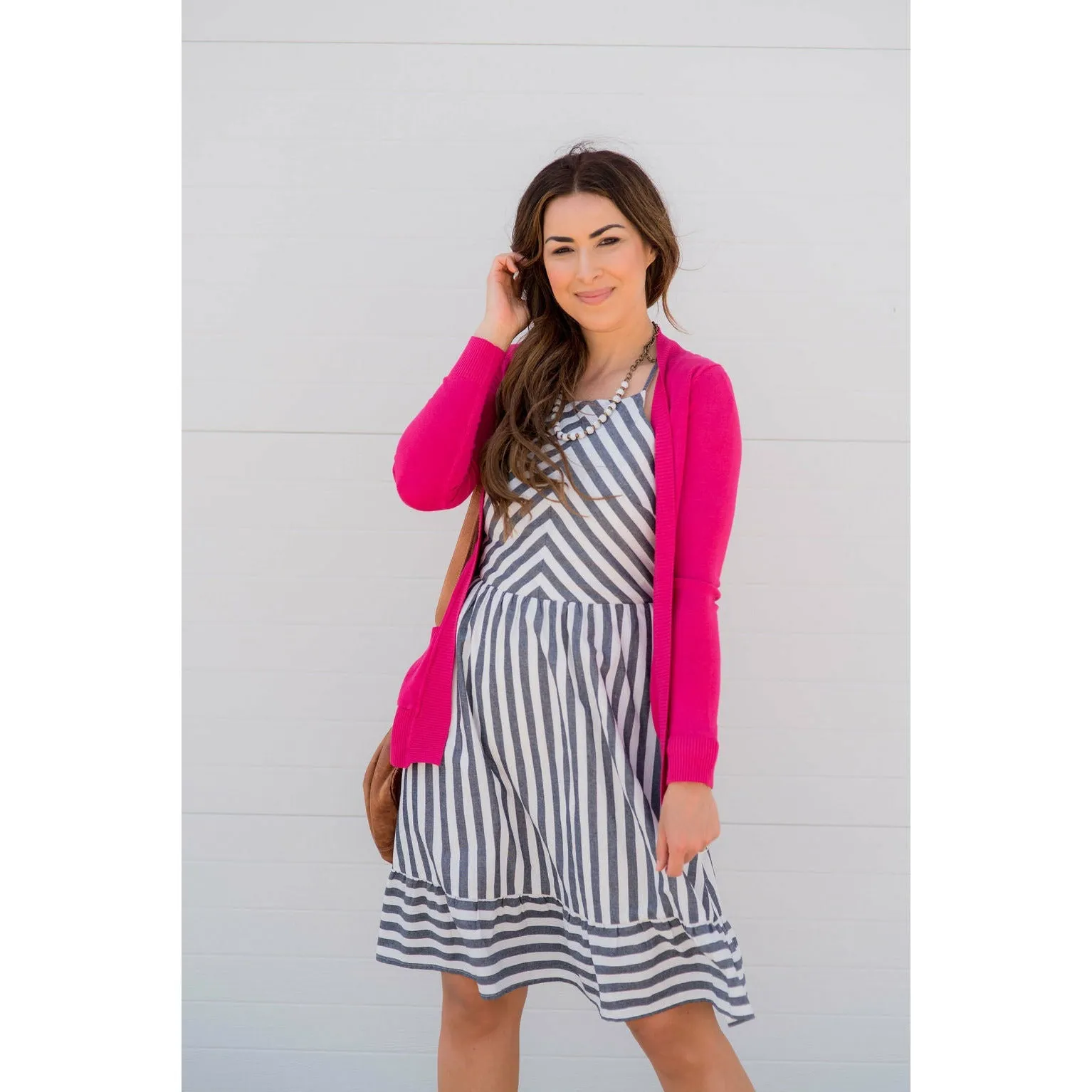 Chevron Ruffle Dress