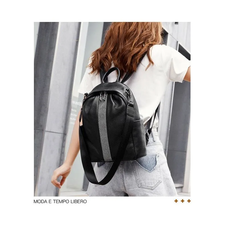 ChicLeather Zipper Laptop Travel Rucksack Backpack