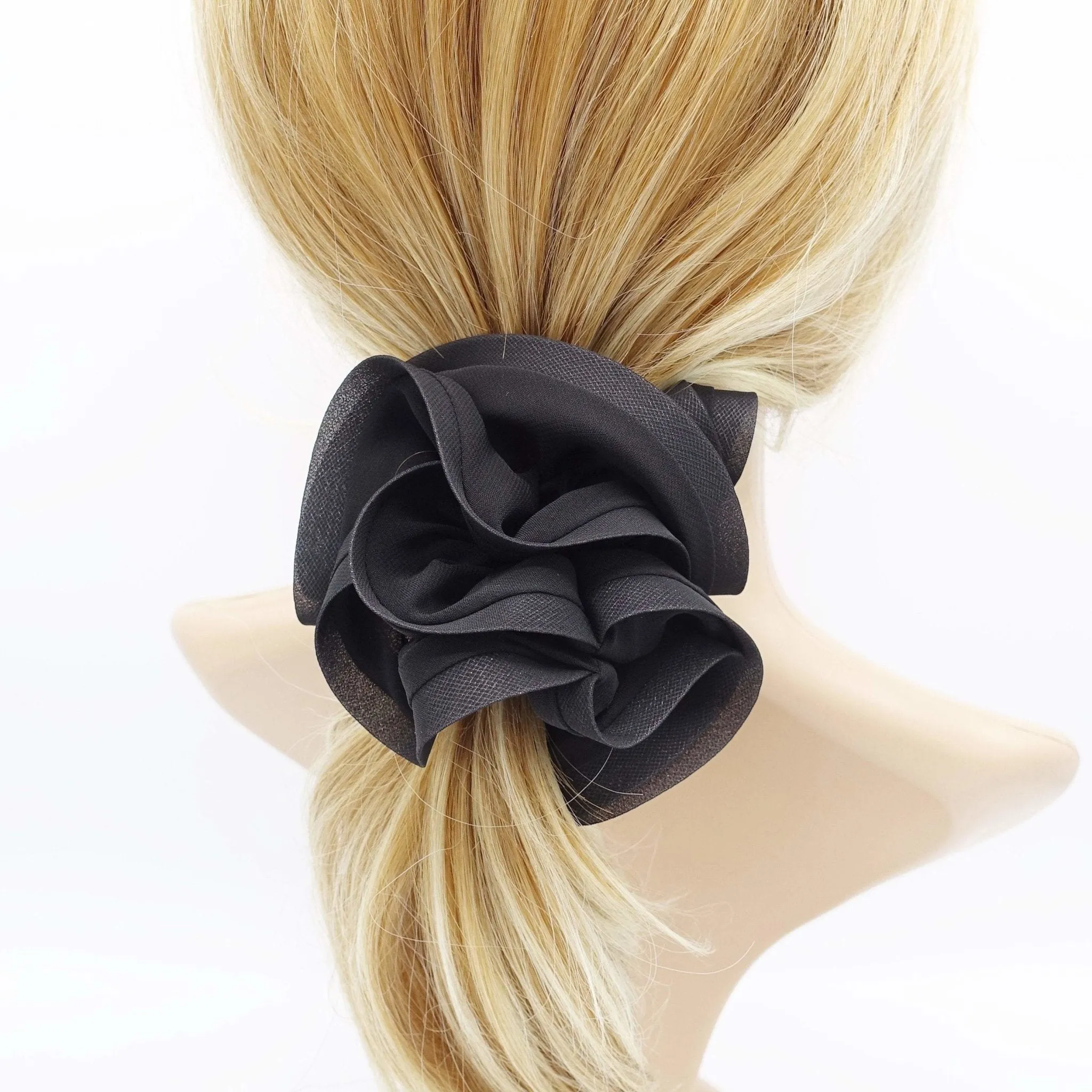 chiffon double edge scrunchies solid color hair tie women hair accessories