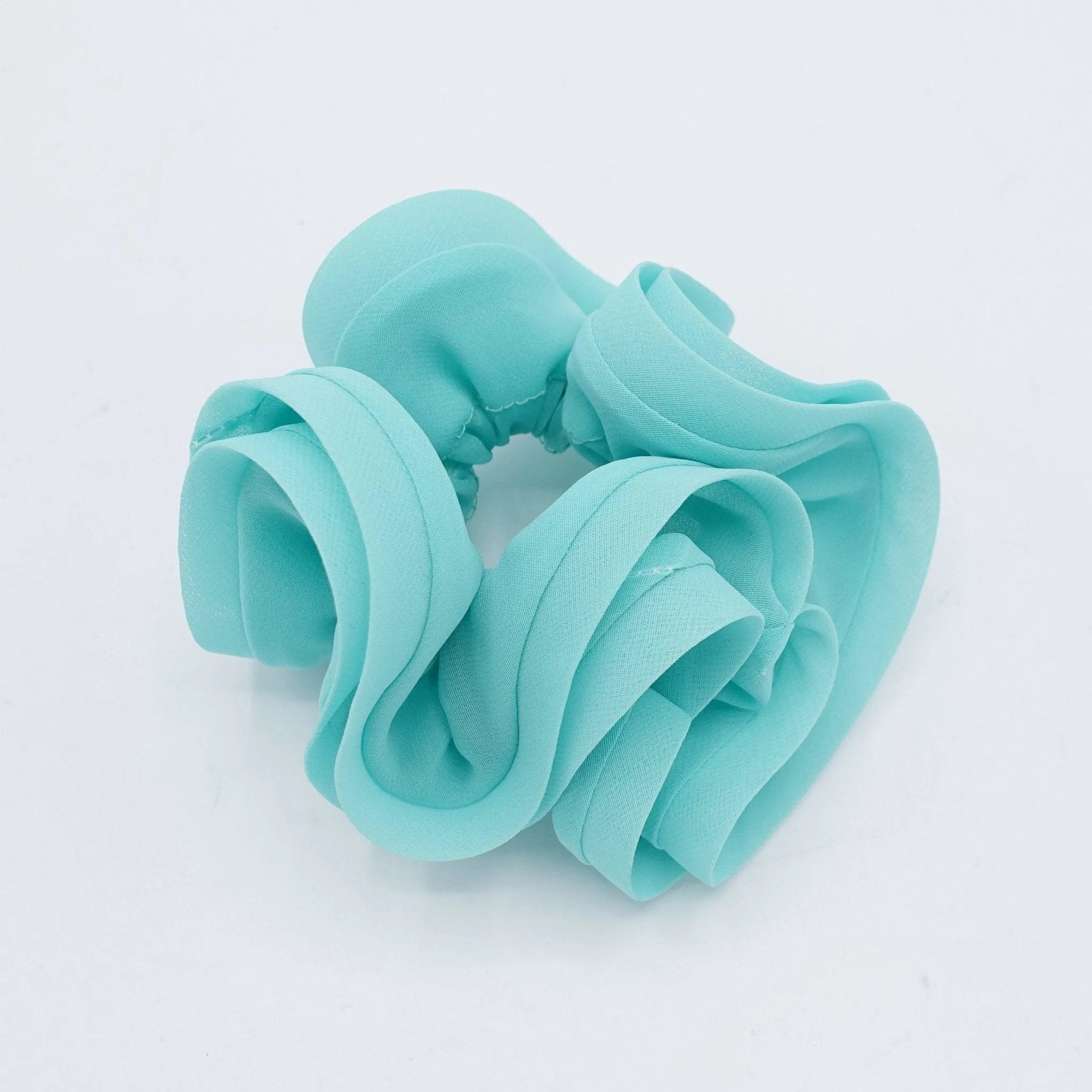 chiffon double edge scrunchies solid color hair tie women hair accessories