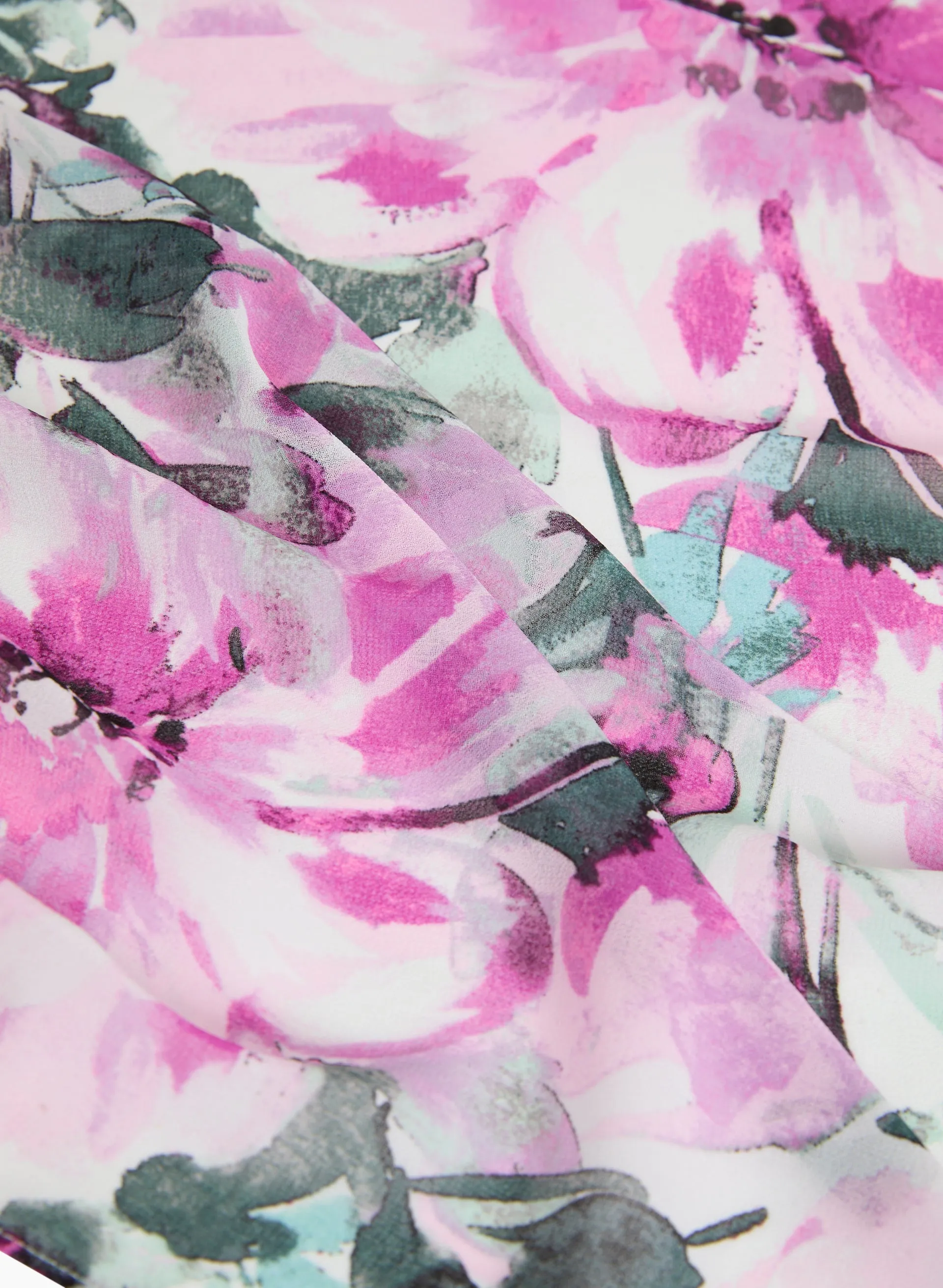 Chiffon Floral-Print Scarf