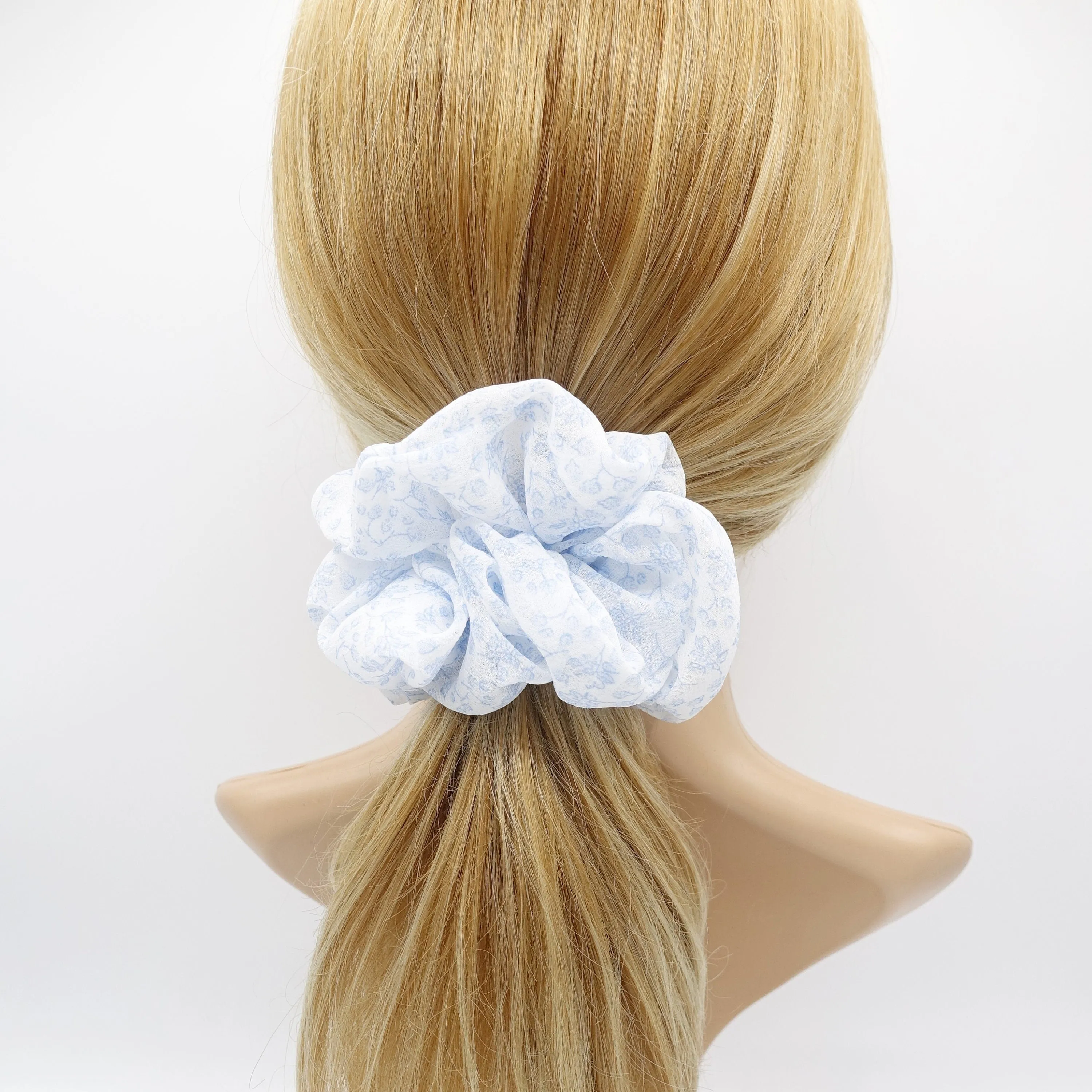 chiffon scrunchies, floral scrunchies, pastel scrunchies for women