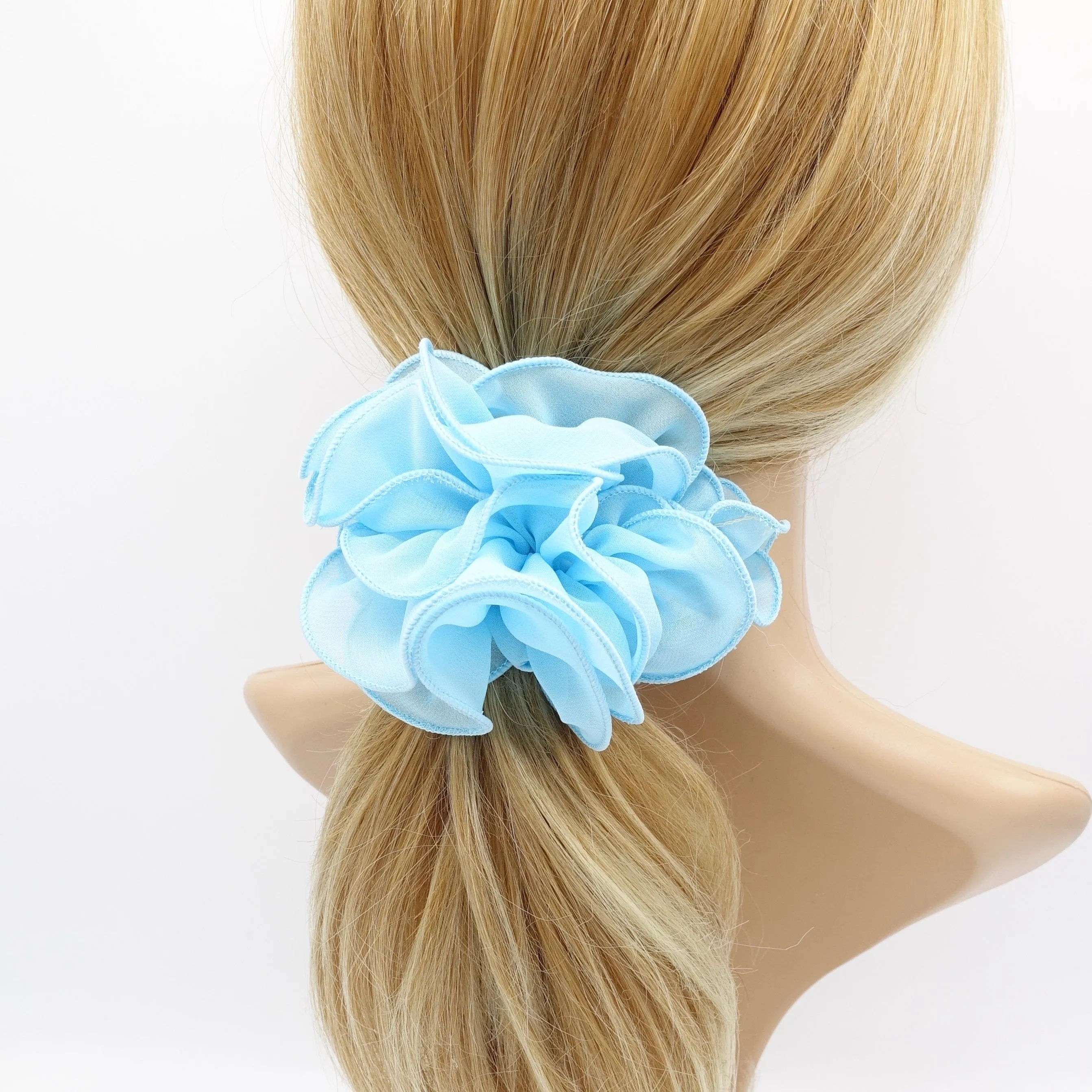 chiffon scrunchies, ruffle scrunchies, hair ties for women