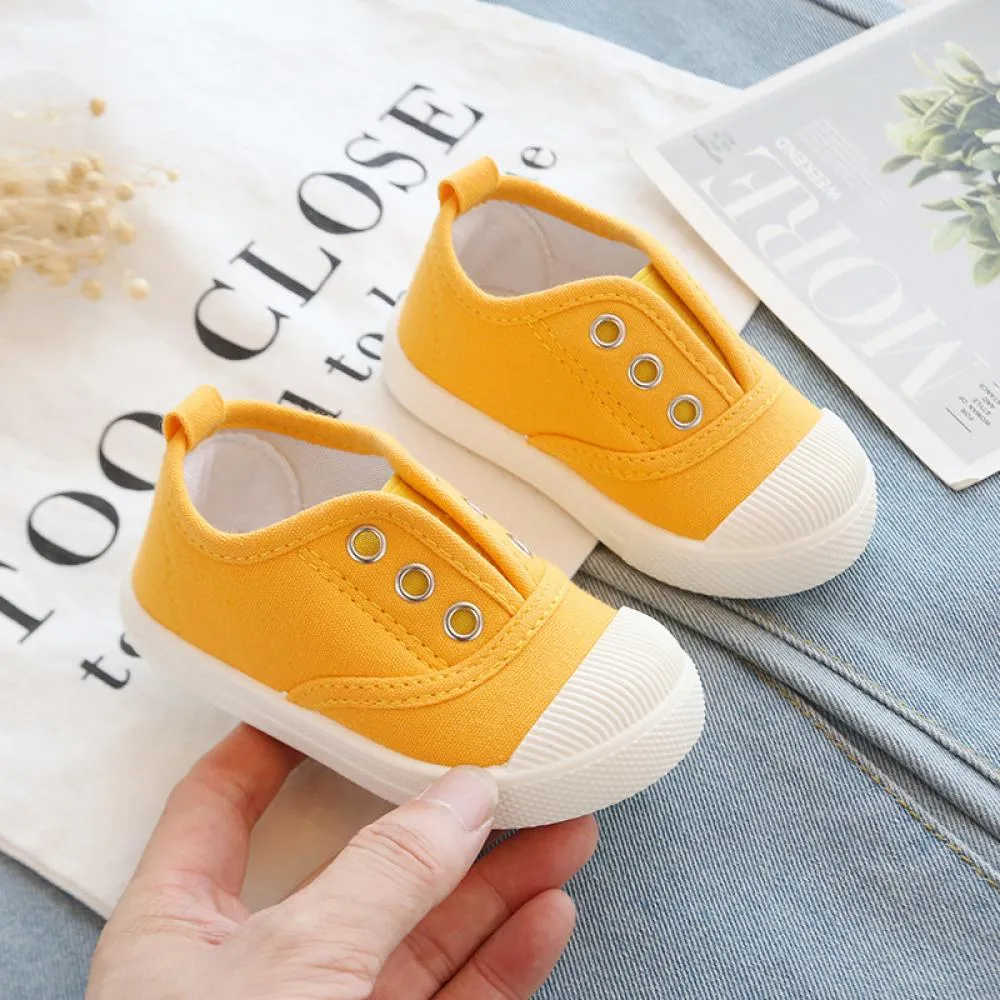 Children's Canvas Shoes Solid Simple Shoes Unisex Neutral Wholesale Baby Shoes Suppliers