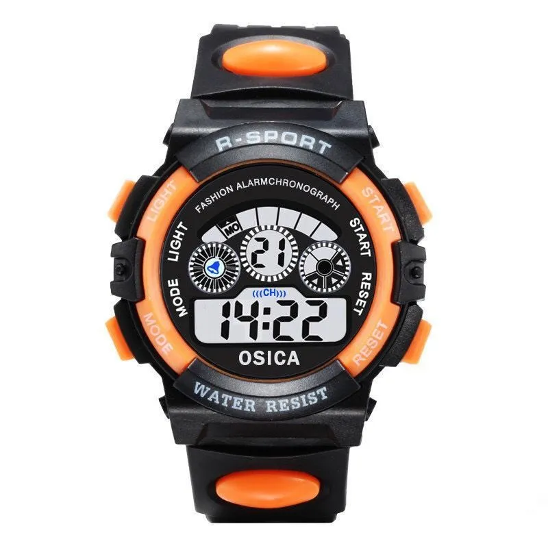 Children's electronic watches color luminous dial life waterproof multi-function luminous alarm clocks watch for boys and girls