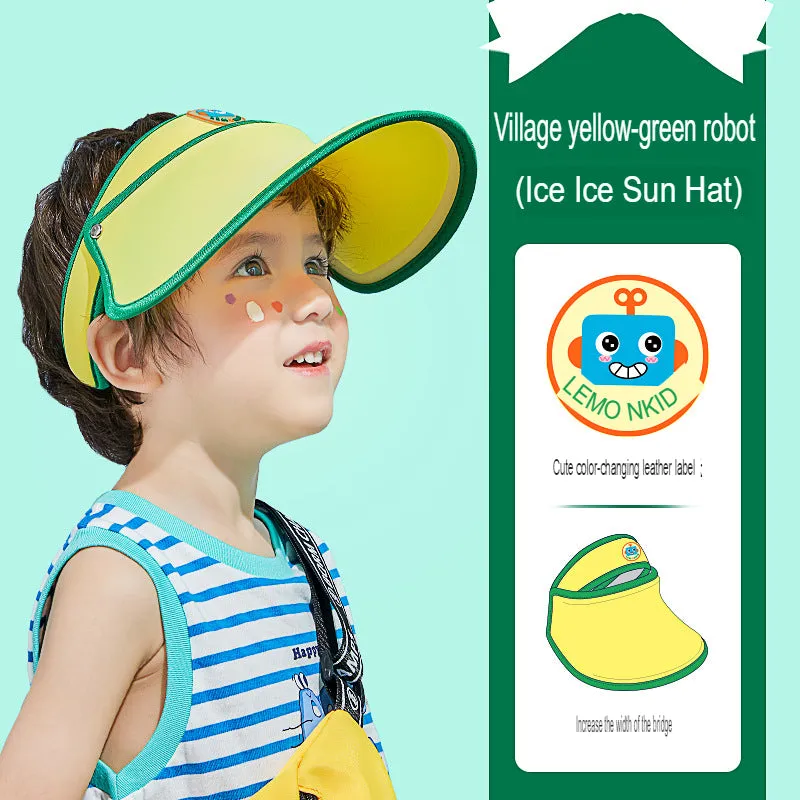 children's sun hat, versatile sun hat, summer empty top hat, children's anti-UV beach sun hat