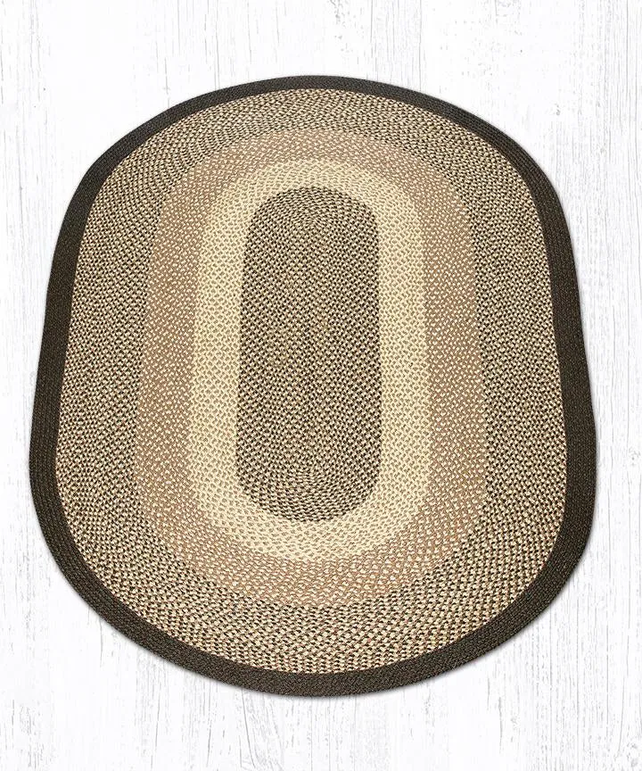 Chocolate/Natural Braided Jute Rugs C-017