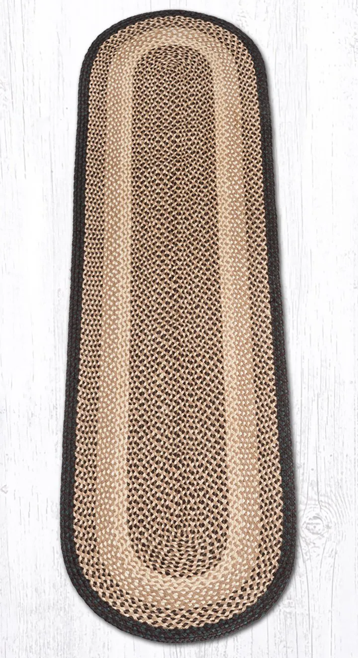 Chocolate/Natural Braided Jute Rugs C-017