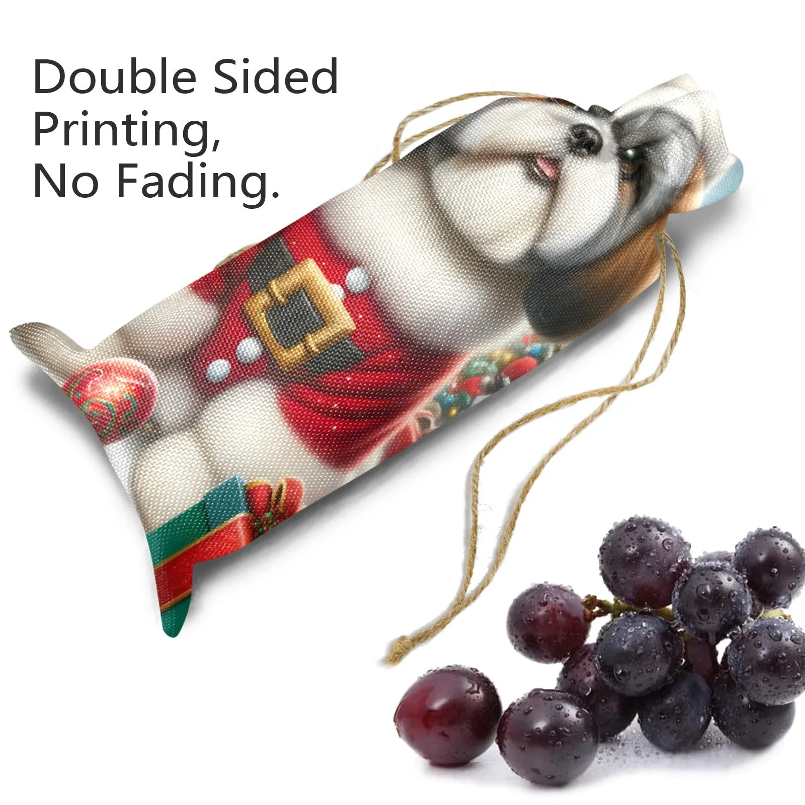 Christmas Puppy awd02 Linen Wine Bottle Bag