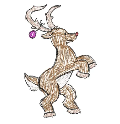 Christmas Reindeer Scribble Set