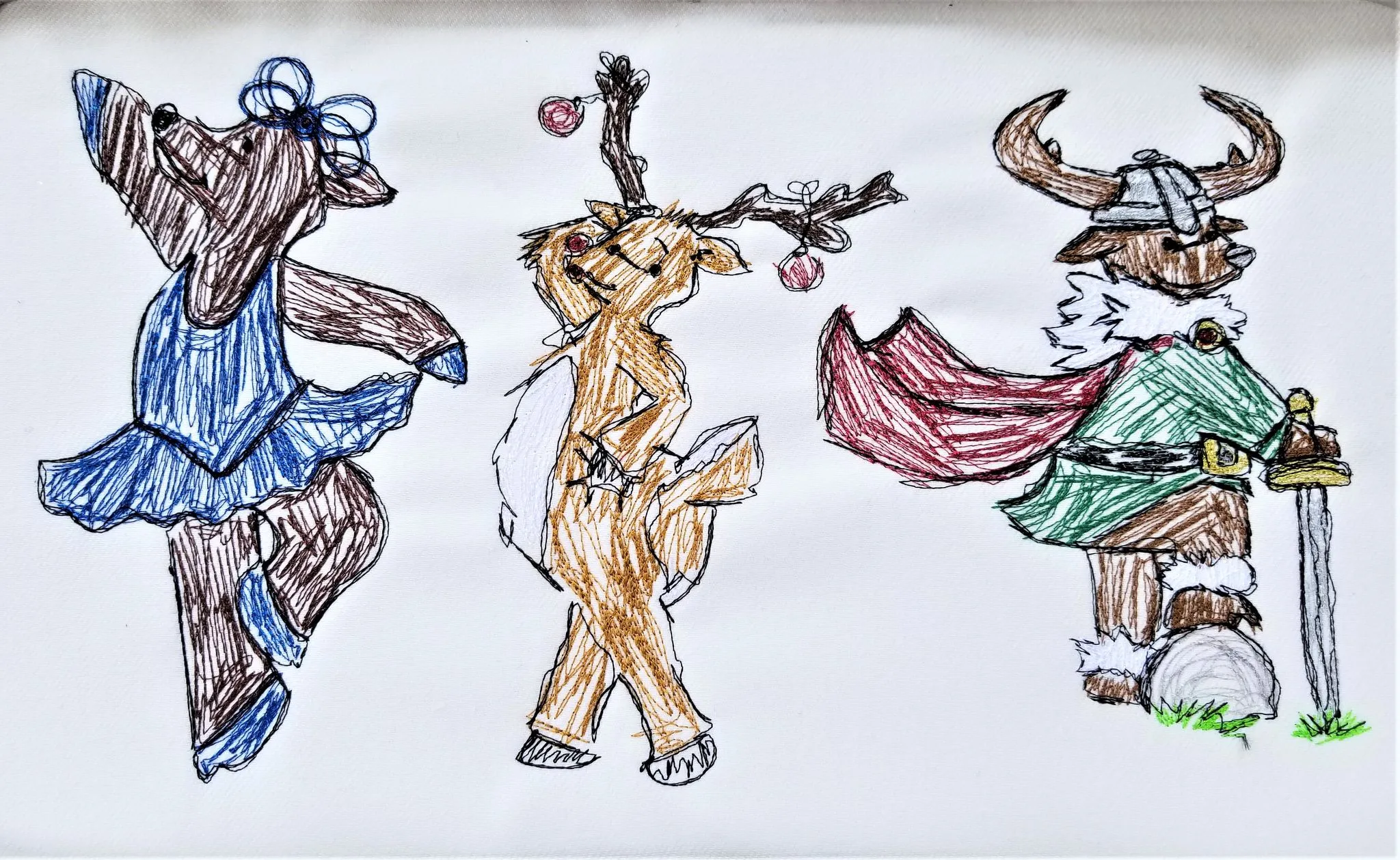 Christmas Reindeer Scribble Set