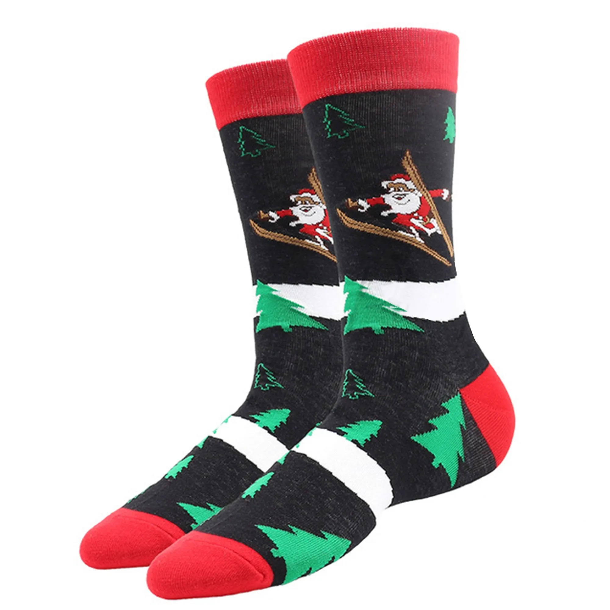 Christmas Socks Santa Skiing