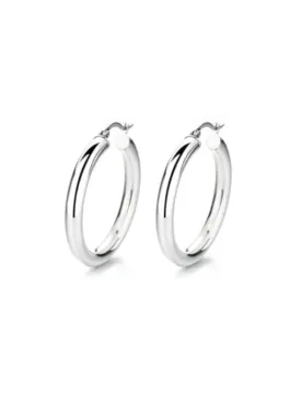 Chunky Silver Hoop Earrings 925 Sterling Silver Big Hoops Fine Jewelry